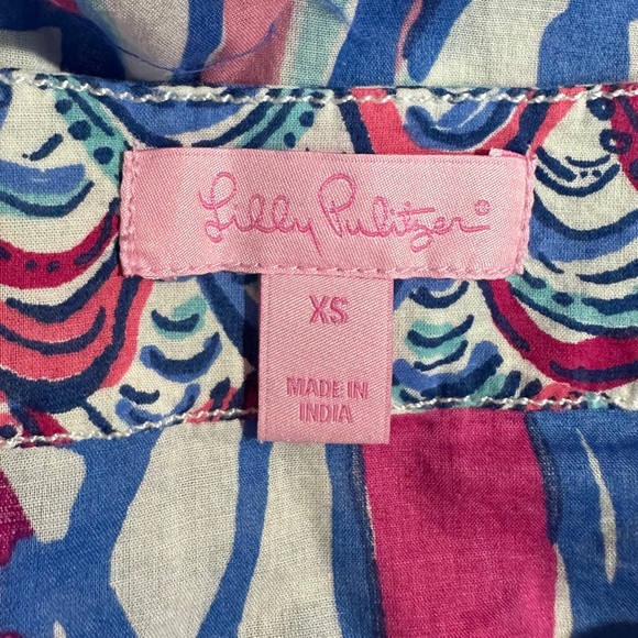 Lilly Pulitzer Amelia Island Tunic in Red Right Return [T52] - Picture 7 of 8